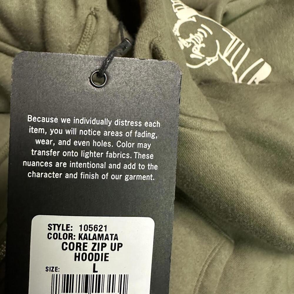 True religion, men’s olive green pullover hoodie, sweatsuit large - Picture 7 of 7